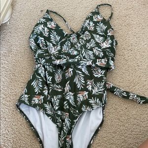 Wrap one piece swimsuit